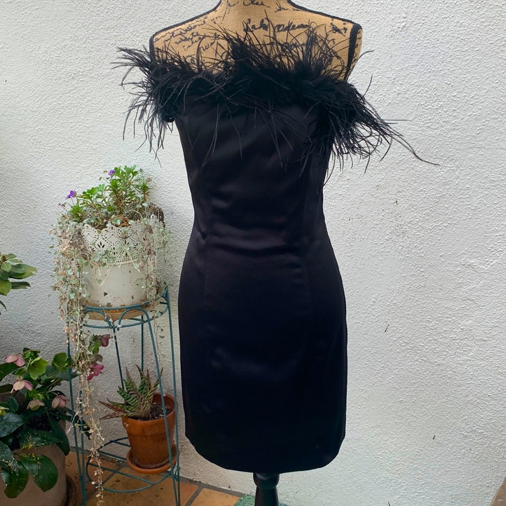 Vintage Betsey Johnson COLLECTION Dress with Ostrich Feather!